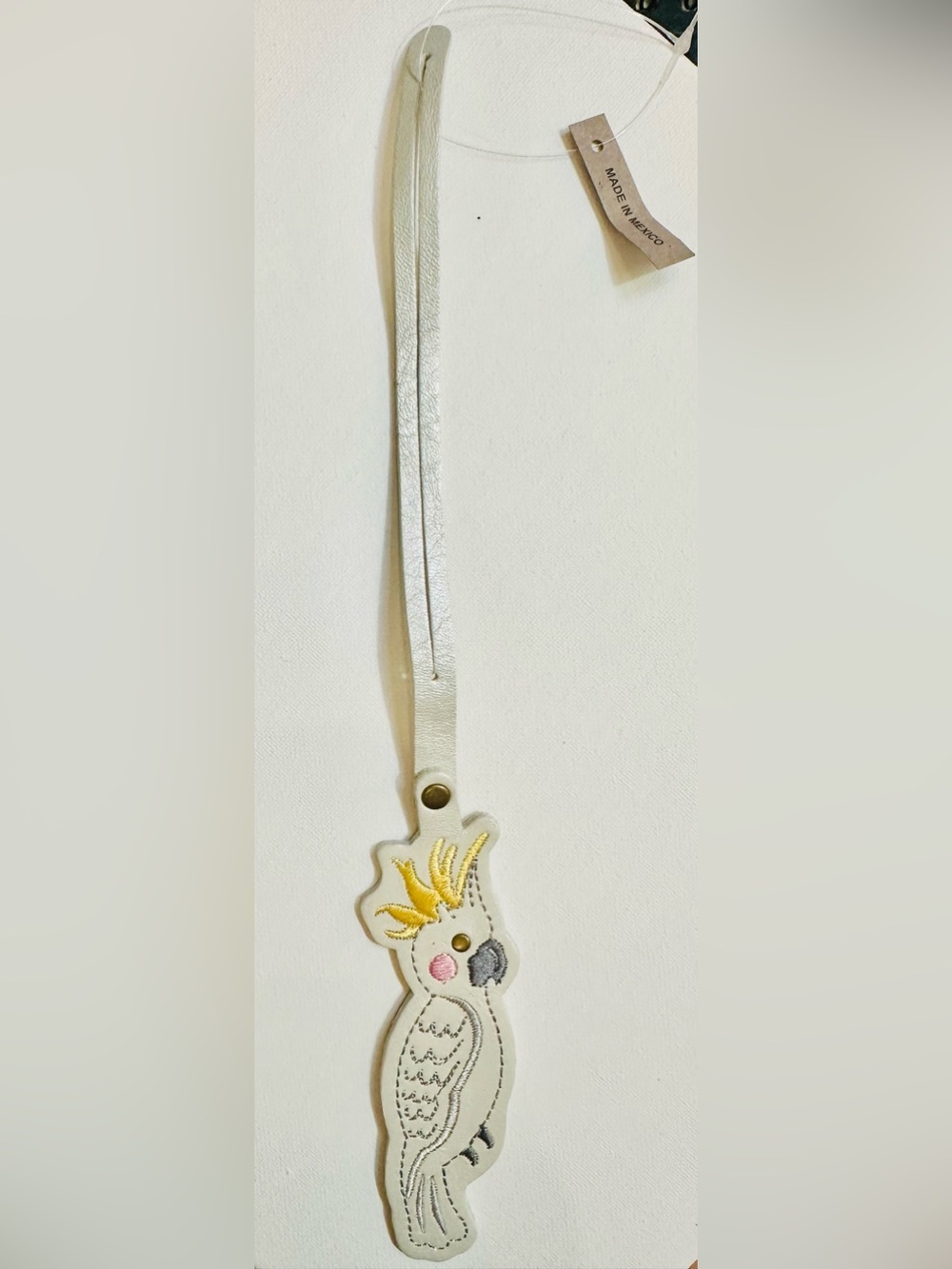 NWT Portland Leather Goods Cockatiel Leather Bag Charm Purse Tassel